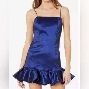 BARDOT Geri Cobalt Blue Satin Mini Dress/Party Dress
